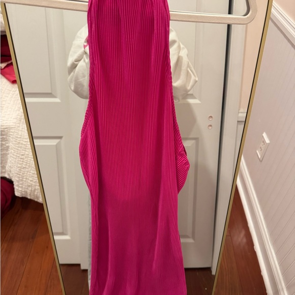White Fox Boutique Vibrant Pink One Shoulder Dress - Picture 2 of 4